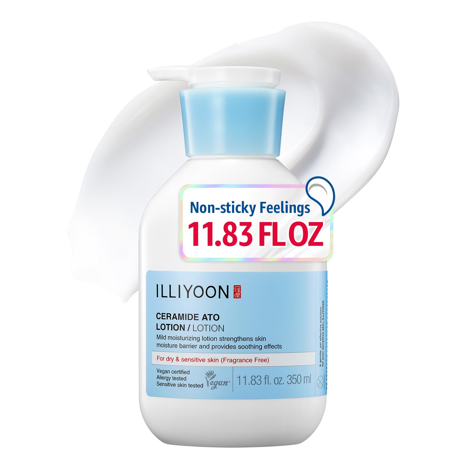 ILLIYOON Ceramide Ato Lotion 528ml(17.85oz) | Daily Moisturizing Lotion for All Skin Types | Deep Moisturizing and Soothing Effect | Korean Skin Care