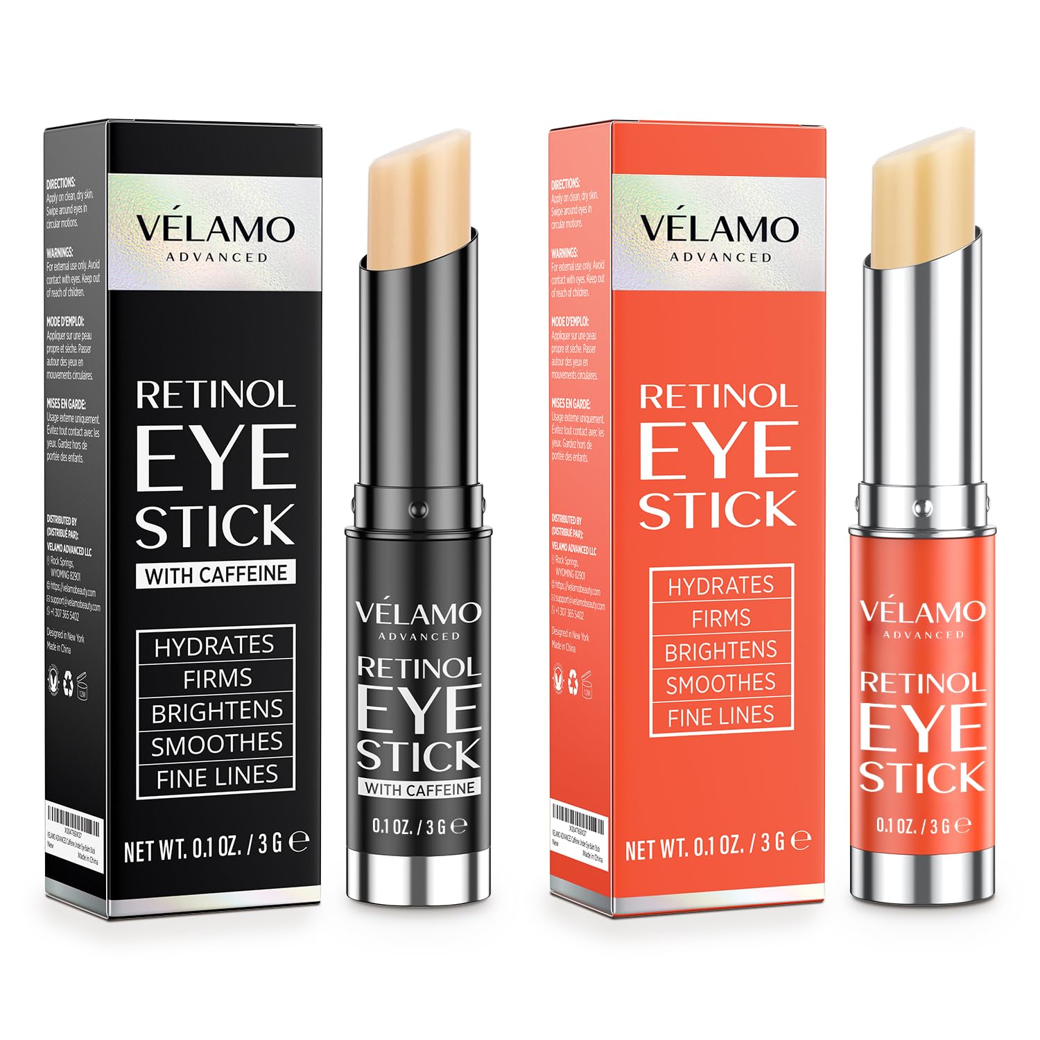 VELAMO ADVANCED Retinol Face Stick – Reduces Fine Lines, Wrinkles & Uneven Texture in 4–8 Weeks – For Mature Skin, Women & Men – 0.28 OZ/8g