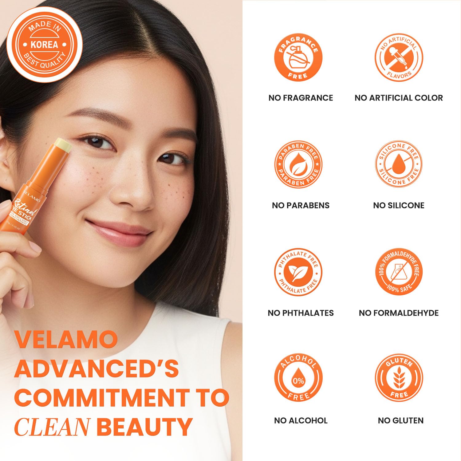 VELAMO ADVANCED Retinol Face Stick – Reduces Fine Lines, Wrinkles & Uneven Texture in 4–8 Weeks – For Mature Skin, Women & Men – 0.28 OZ/8g
