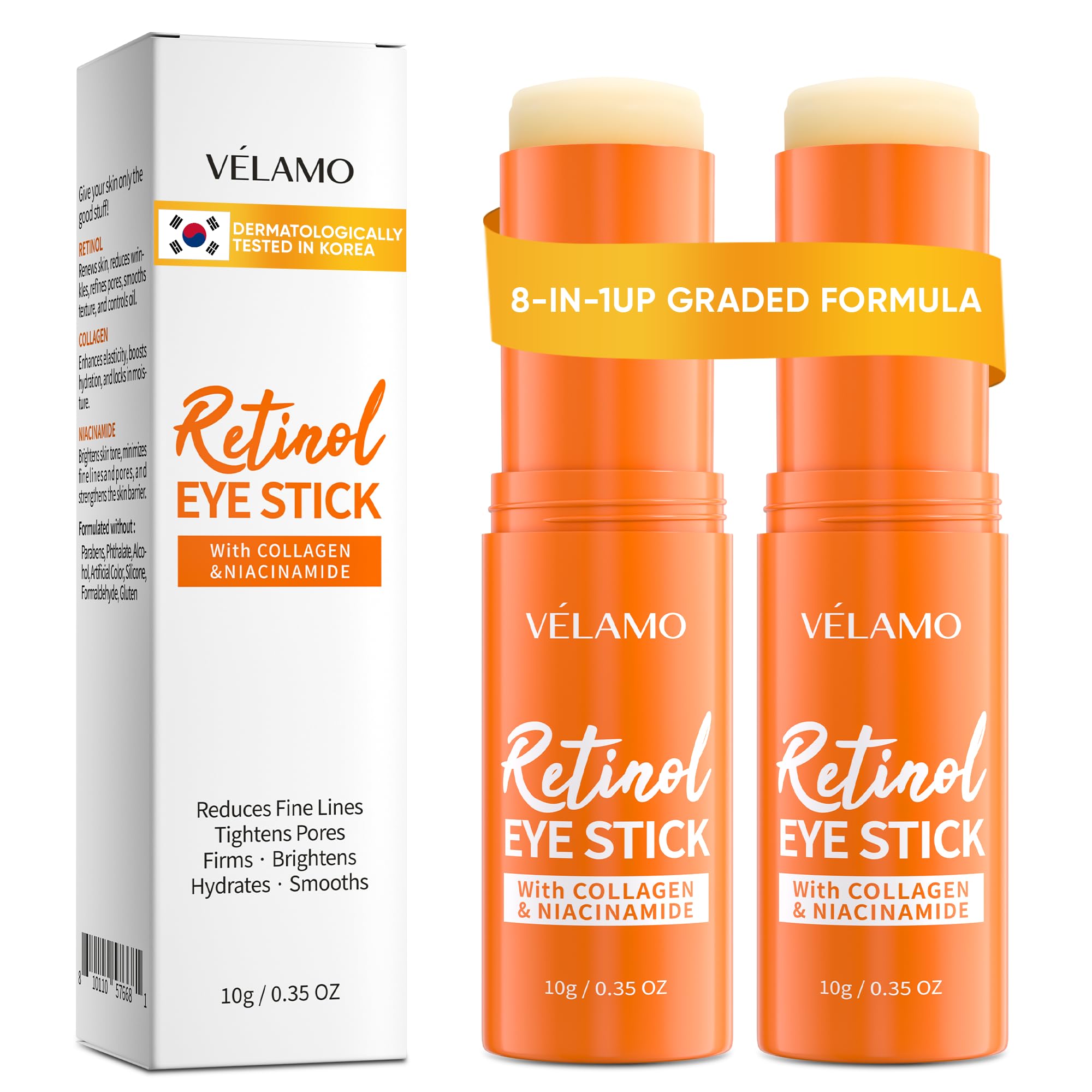 VELAMO ADVANCED Retinol Face Stick – Reduces Fine Lines, Wrinkles & Uneven Texture in 4–8 Weeks – For Mature Skin, Women & Men – 0.28 OZ/8g