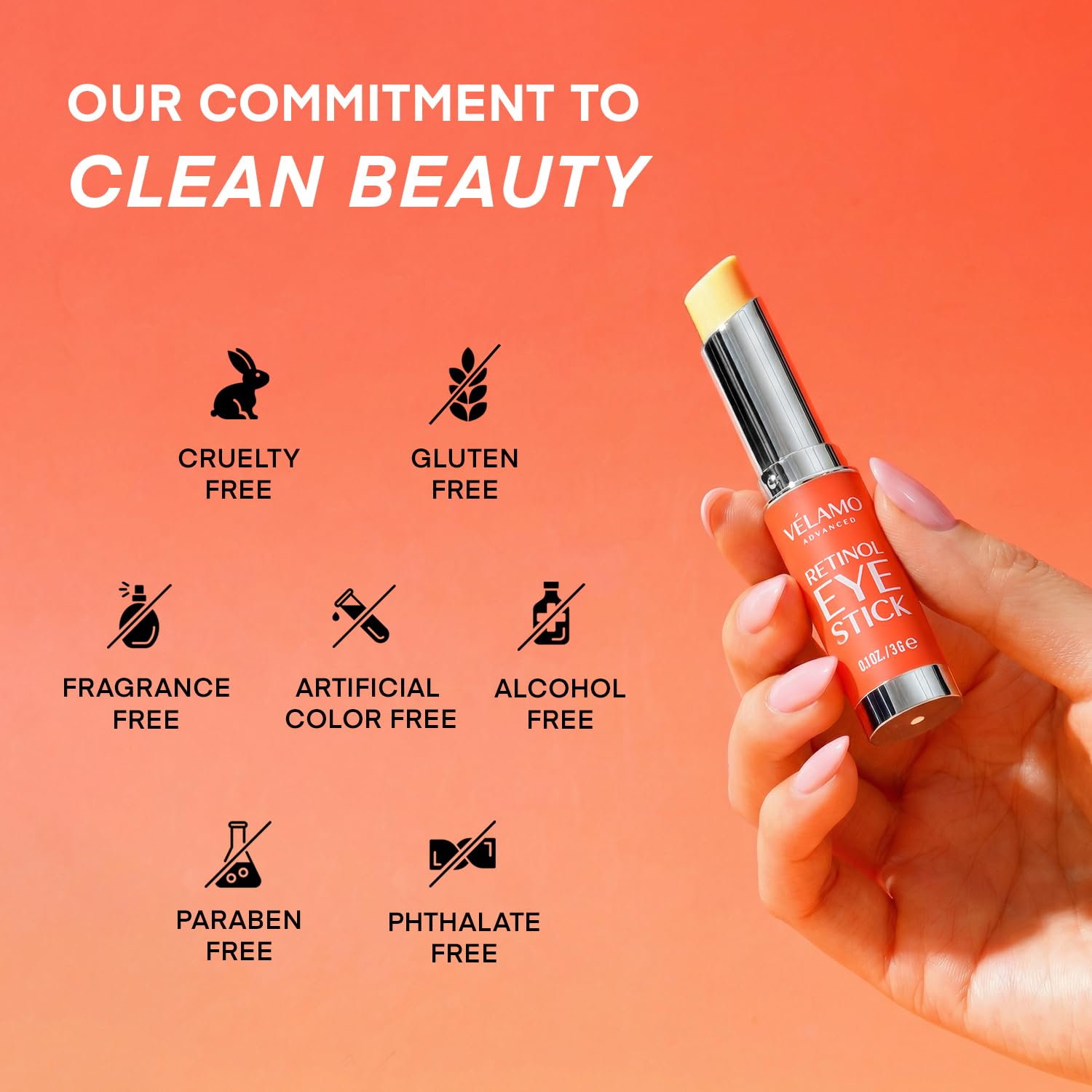 VELAMO ADVANCED Retinol Face Stick – Reduces Fine Lines, Wrinkles & Uneven Texture in 4–8 Weeks – For Mature Skin, Women & Men – 0.28 OZ/8g