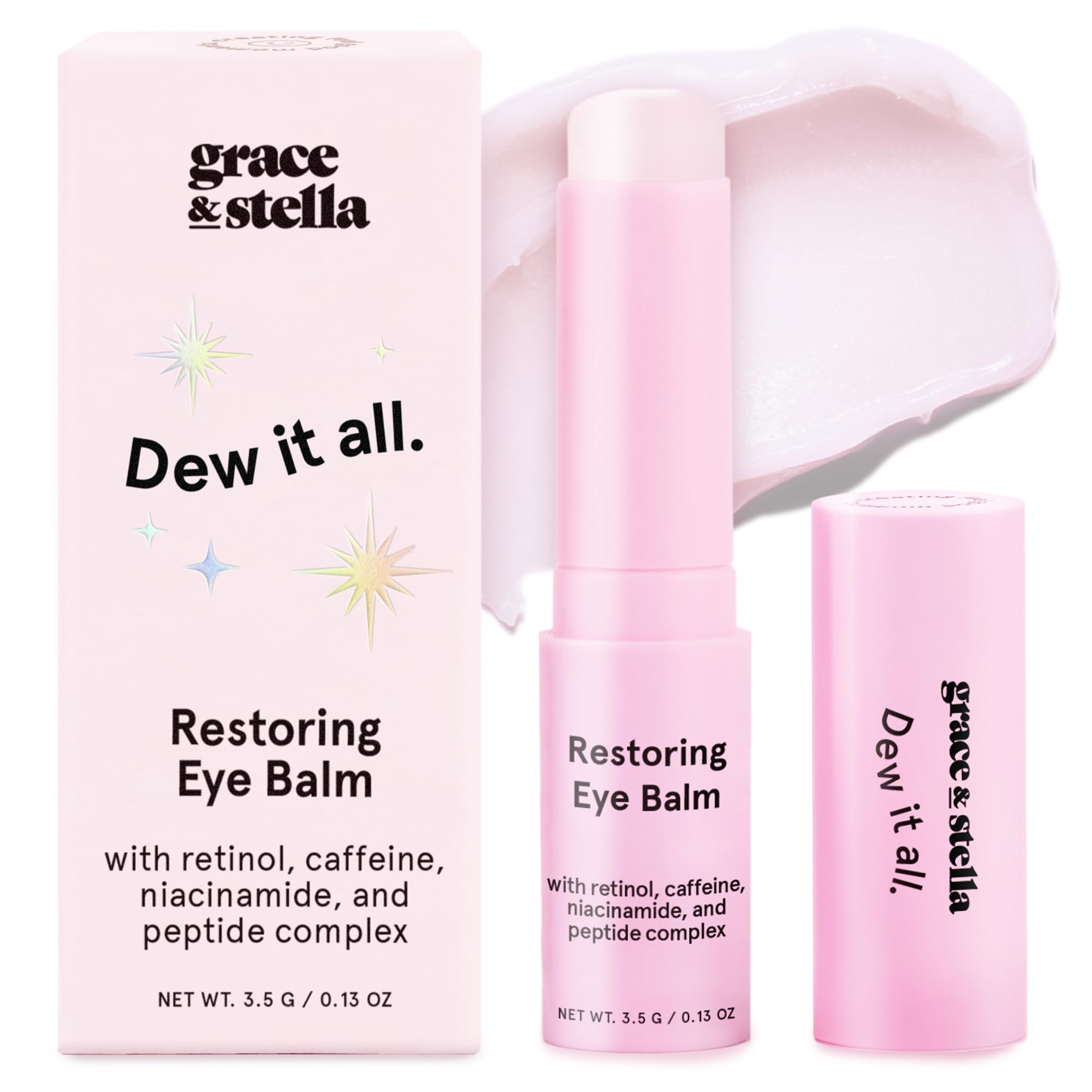 grace & stella Retinol & Caffeine Under Eye Serum Anti Aging | Hydrating Cream with Niacinamide, Peptides - Reduce Wrinkles, Crow's Feet, Puffiness - Vegan Skincare (0.5 floz/15ml)