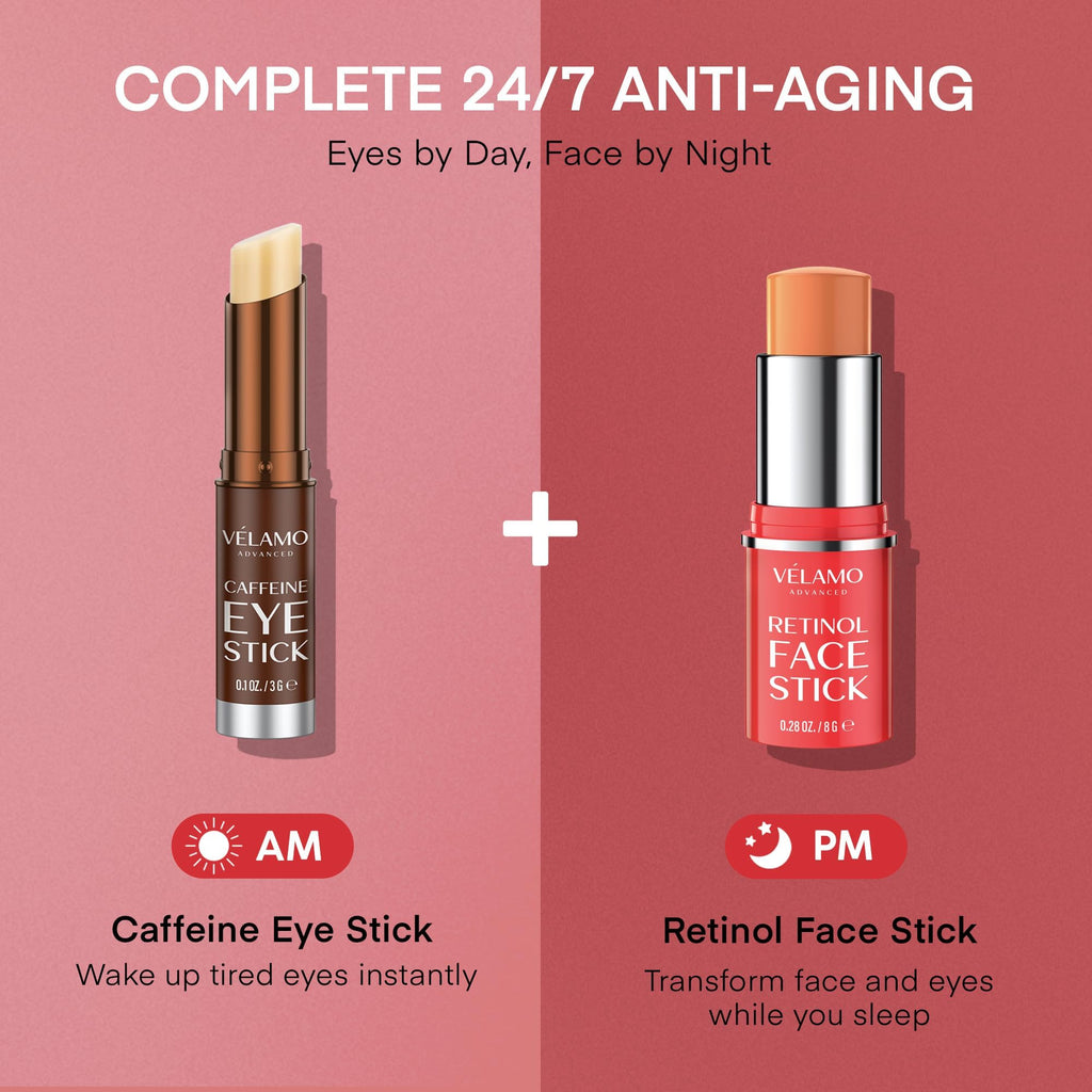VELAMO ADVANCED Retinol Face Stick – Reduces Fine Lines, Wrinkles & Uneven Texture in 4–8 Weeks – For Mature Skin, Women & Men – 0.28 OZ/8g