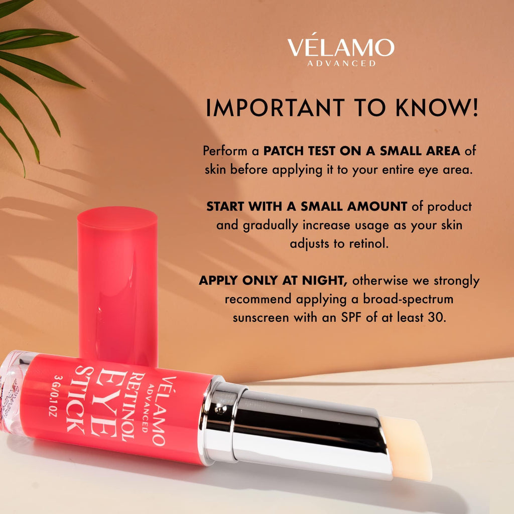 VELAMO ADVANCED Retinol Face Stick – Reduces Fine Lines, Wrinkles & Uneven Texture in 4–8 Weeks – For Mature Skin, Women & Men – 0.28 OZ/8g