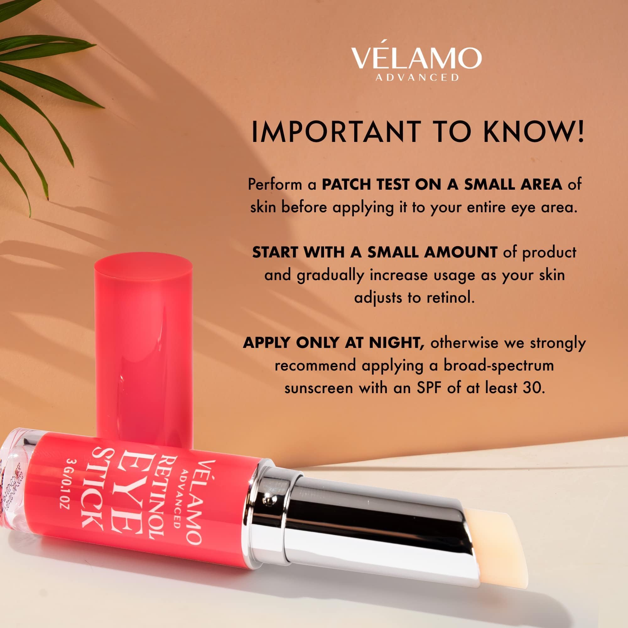 VELAMO ADVANCED Retinol Face Stick – Reduces Fine Lines, Wrinkles & Uneven Texture in 4–8 Weeks – For Mature Skin, Women & Men – 0.28 OZ/8g