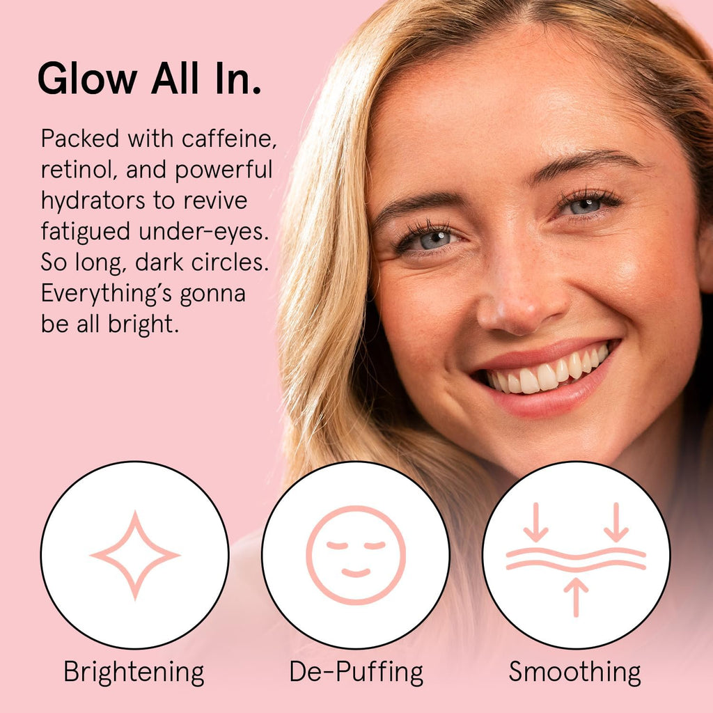 grace & stella Retinol & Caffeine Under Eye Serum Anti Aging | Hydrating Cream with Niacinamide, Peptides - Reduce Wrinkles, Crow's Feet, Puffiness - Vegan Skincare (0.5 floz/15ml)