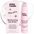grace & stella Award Winning Under Eye Brightener with Rose Quartz Rollerball - Centella Asiatica & Caffeine Under Eye Serum for Dark Circles & Puffiness - Travel Essentials, Vegan (15ml/0.51floz)
