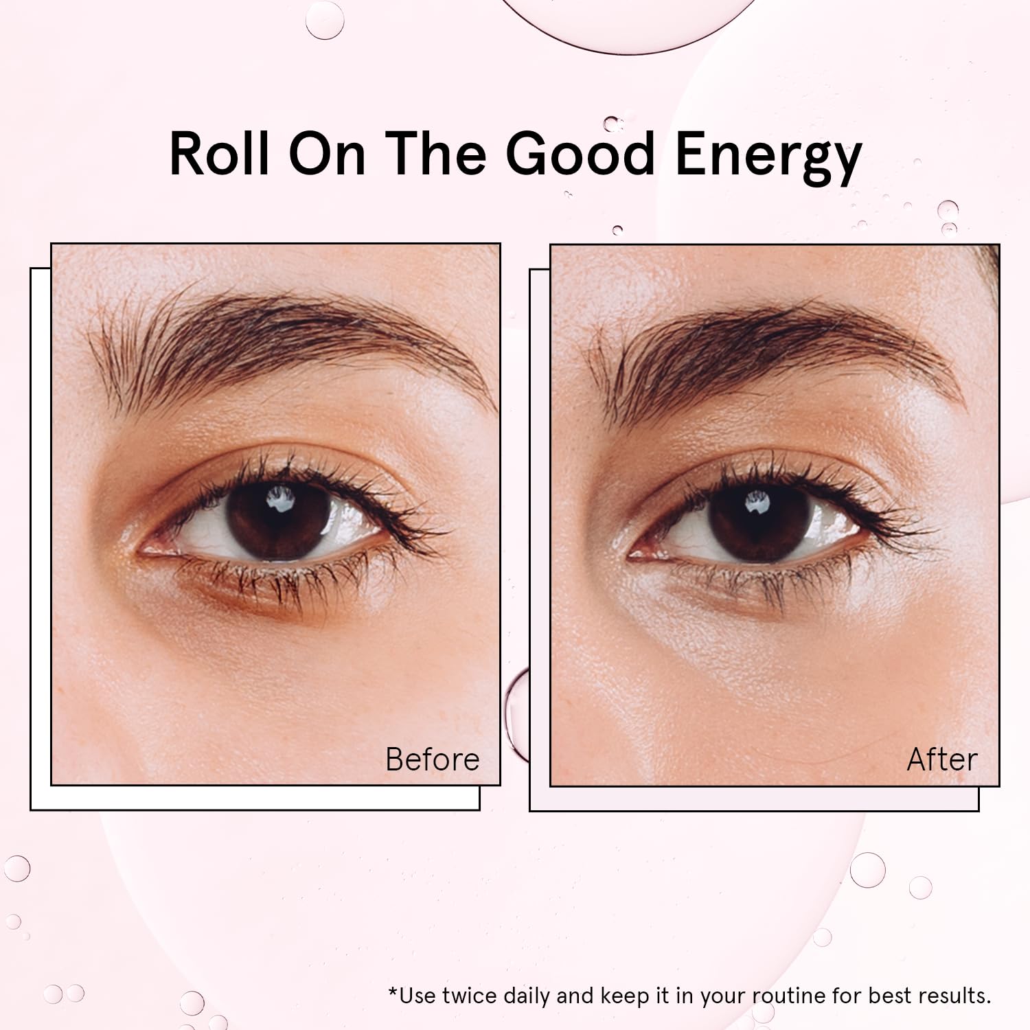 grace & stella Award Winning Under Eye Brightener with Rose Quartz Rollerball - Centella Asiatica & Caffeine Under Eye Serum for Dark Circles & Puffiness - Travel Essentials, Vegan (15ml/0.51floz)