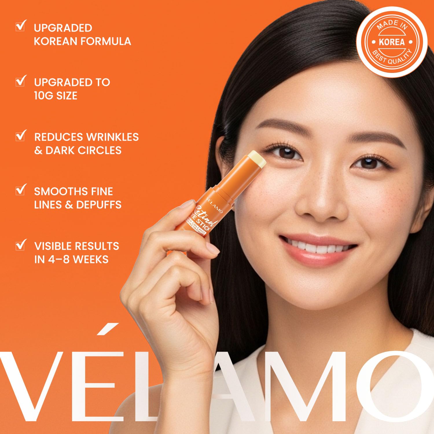 VELAMO ADVANCED Retinol Face Stick – Reduces Fine Lines, Wrinkles & Uneven Texture in 4–8 Weeks – For Mature Skin, Women & Men – 0.28 OZ/8g