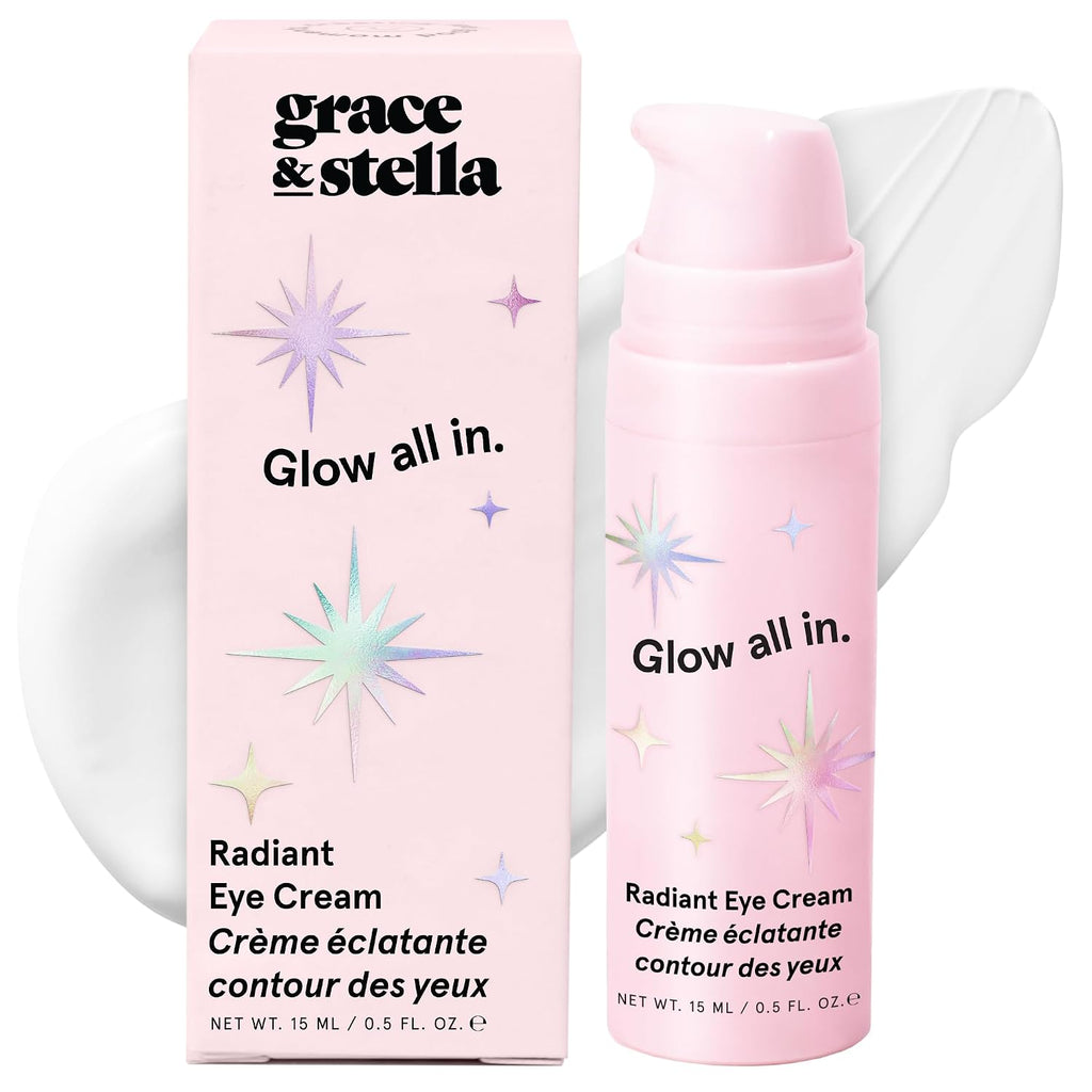 grace & stella Retinol & Caffeine Under Eye Serum Anti Aging | Hydrating Cream with Niacinamide, Peptides - Reduce Wrinkles, Crow's Feet, Puffiness - Vegan Skincare (0.5 floz/15ml)