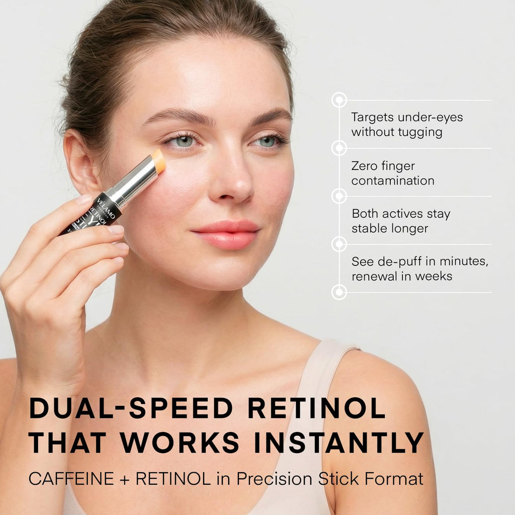 VELAMO ADVANCED Retinol Face Stick – Reduces Fine Lines, Wrinkles & Uneven Texture in 4–8 Weeks – For Mature Skin, Women & Men – 0.28 OZ/8g